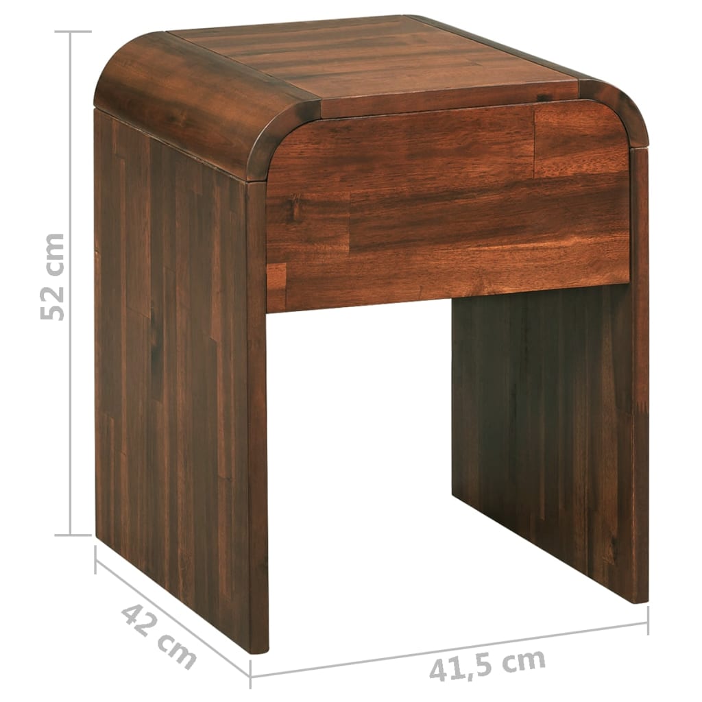 Sängbord 41,5x42x52 cm massivt akaciaträ