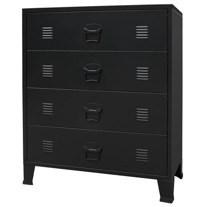 Byrå DIV. industriell stil metall 78x40x93 cm svart