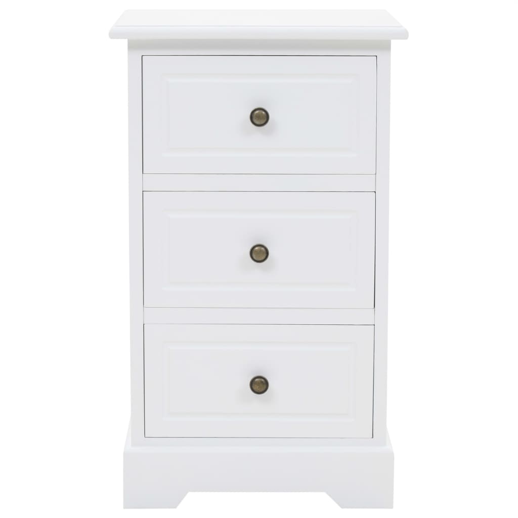 Sängbord Nattduksbord Vit MDF och furu 35x32x59 cm