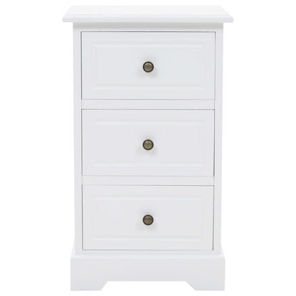 Sängbord Nattduksbord Vit MDF och furu 35x32x59 cm