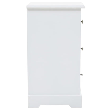 Sängbord Nattduksbord Vit MDF och furu 35x32x59 cm