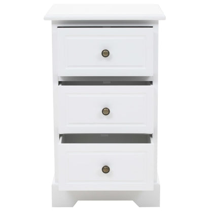 Sängbord Nattduksbord Vit MDF och furu 35x32x59 cm