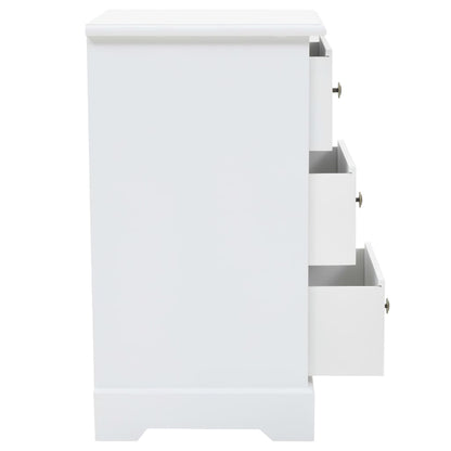 Sängbord Nattduksbord Vit MDF och furu 35x32x59 cm