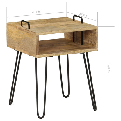 Sängbord Nattduksbord Trä massivt mangoträ 40x34x47 cm