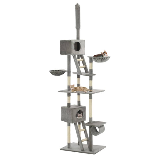 Kattmöbel Klösträd med sisalpelare 230-260 cm grå