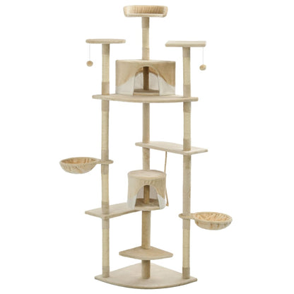 Kattmöbel Klösträd med sisalpelare 203 cm beige och Vit
