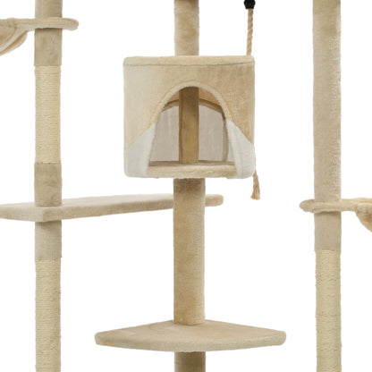 Kattmöbel Klösträd med sisalpelare 203 cm beige och Vit