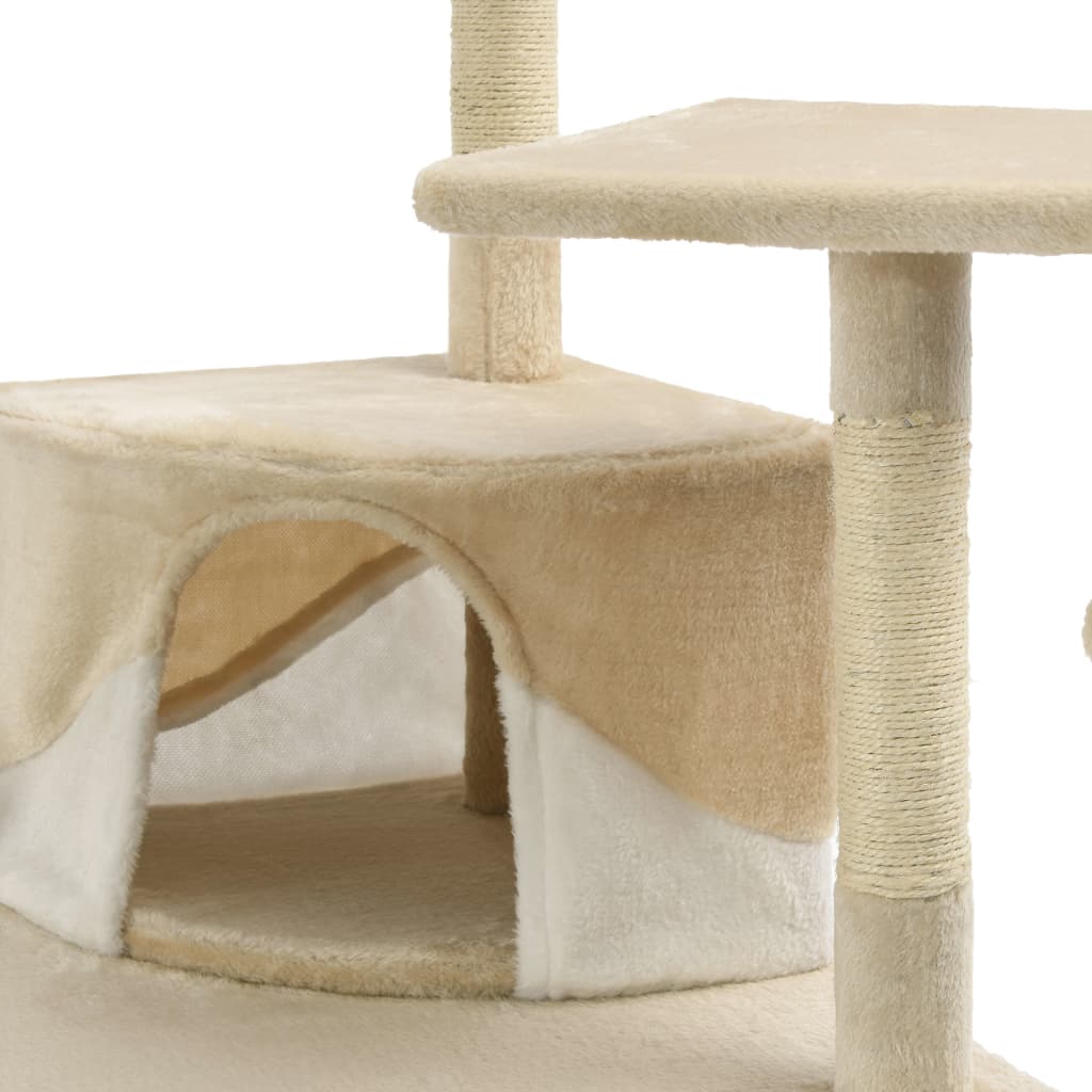 Kattmöbel Klösträd med sisalpelare 203 cm beige och Vit