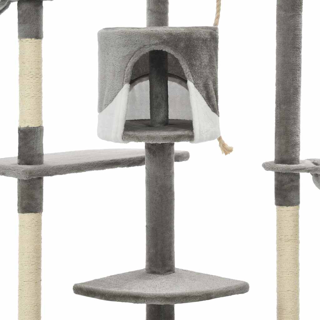 Kattmöbel Klösträd med sisalpelare 203 cm Grå och Vit