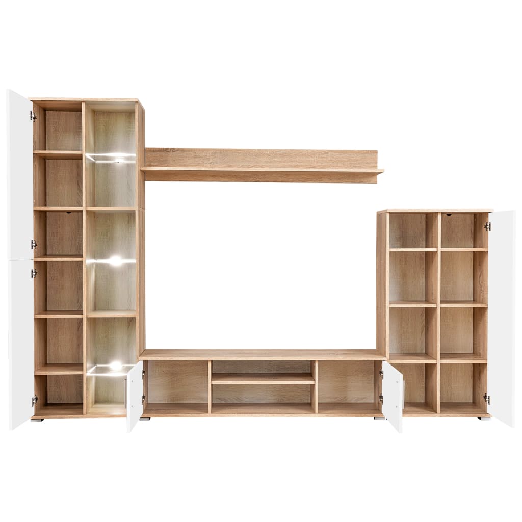 TV-Möbel Sonoma Ek LED och Vit