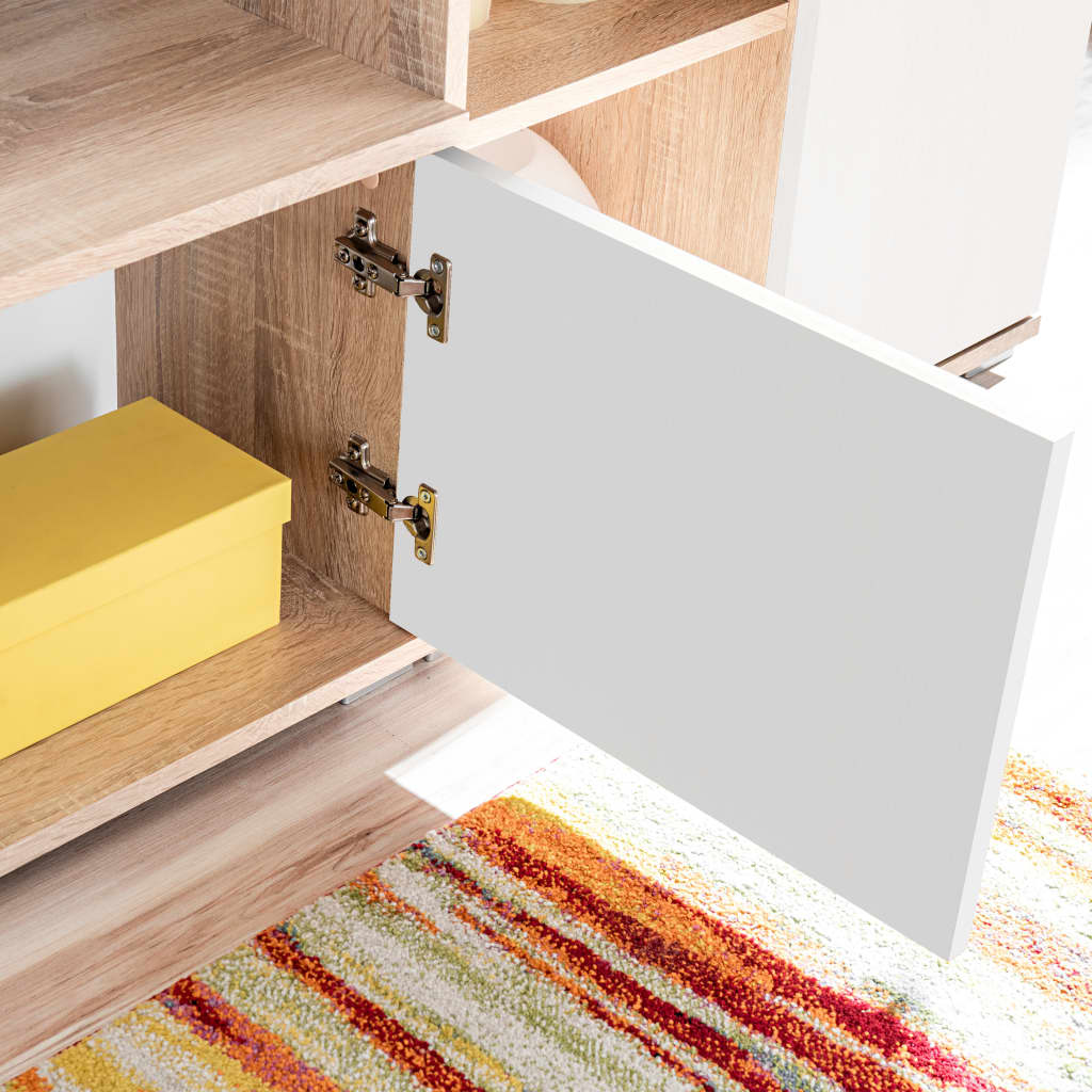 TV-Möbel Sonoma Ek LED och Vit