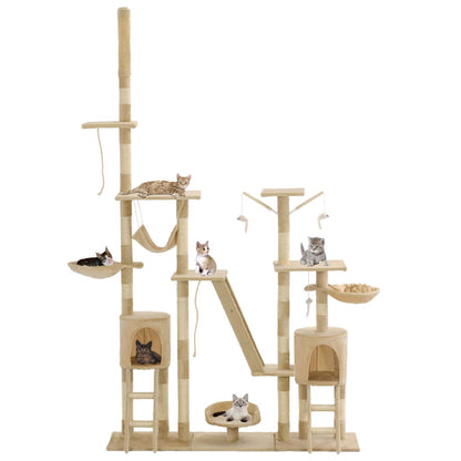 Kattmöbel Katträd med klöspelare i sisal 230-250 cm beige