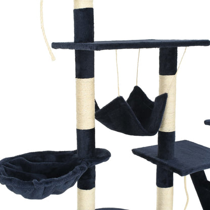 Kattmöbel Katträd med klöspelare i sisal 230-250 cm blå