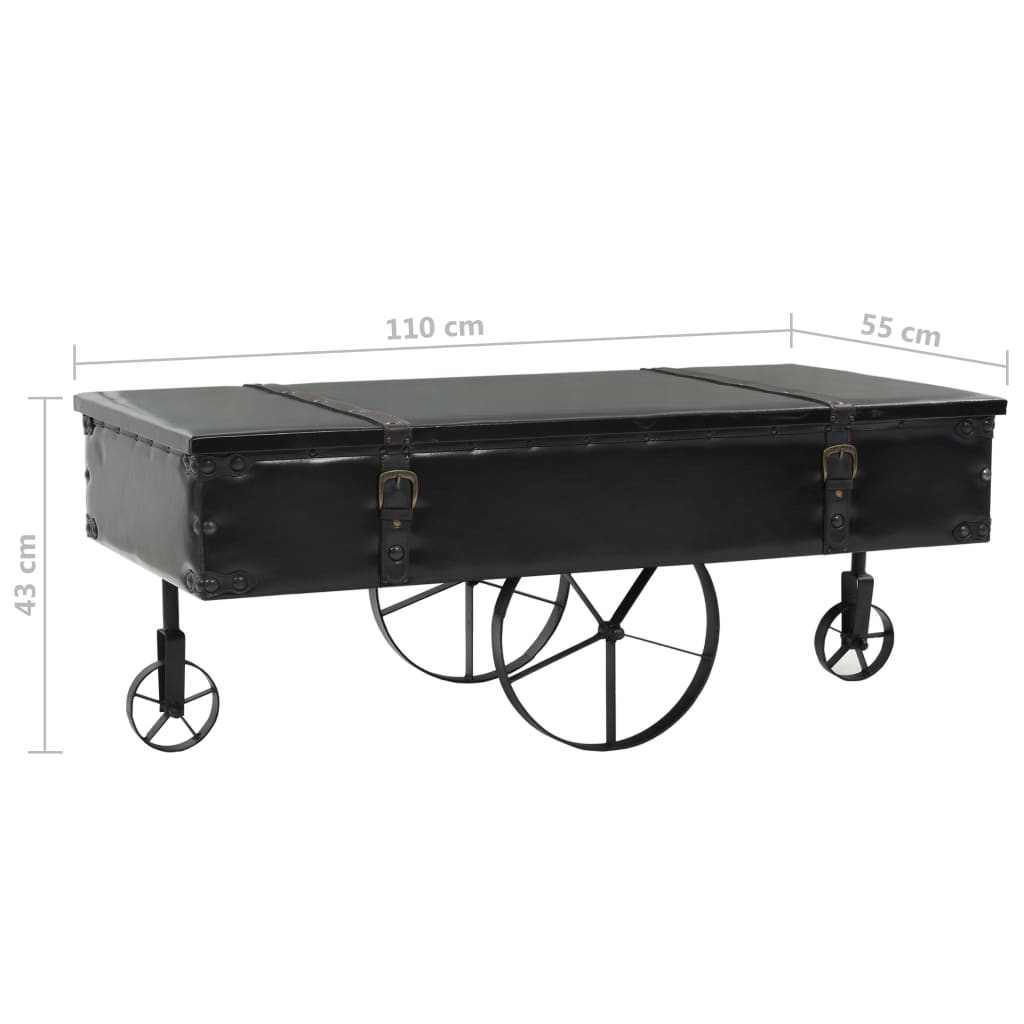 Soffbord Svart Trä och granträ 110x55x43 cm