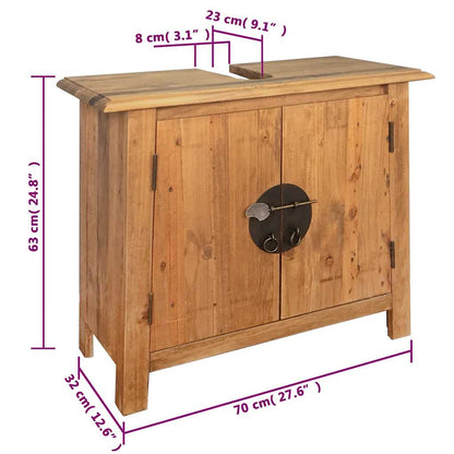 Badrumsunderskåp massiv furu 70x32x63 cm