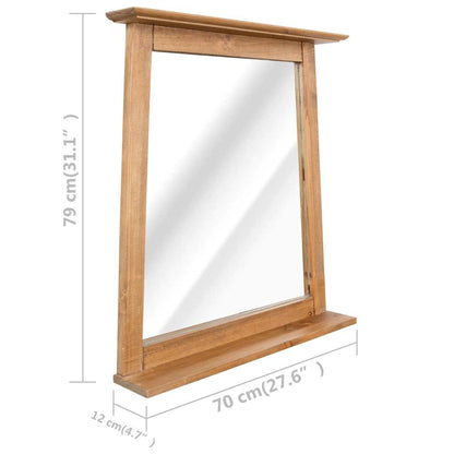 Badrumsspegel massiv furu 70x12x79 cm