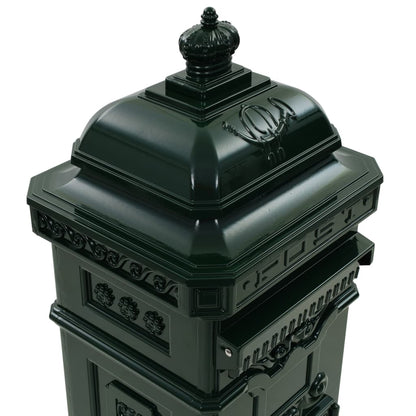 Brevlåda Markpostlåda vintage stil rostfri aluminium grön