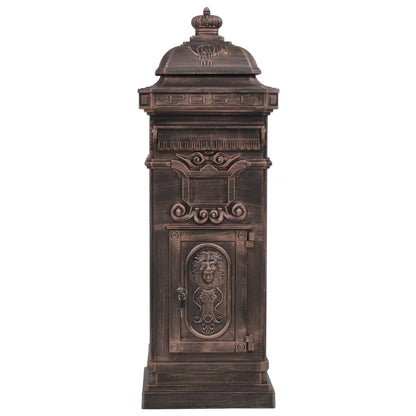 Brevlåda Markpostlåda vintage stil rostfri aluminium brons