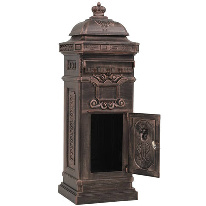 Brevlåda Markpostlåda vintage stil rostfri aluminium brons