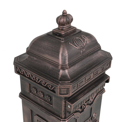 Brevlåda Markpostlåda vintage stil rostfri aluminium brons