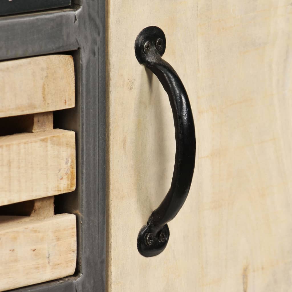 Skänk Trä massivt mangoträ och stål 65x33x76 cm