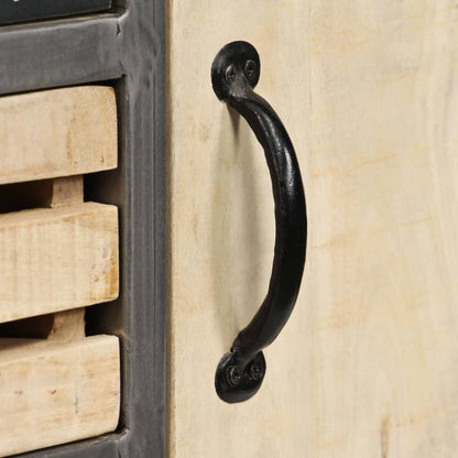 Skänk Trä massivt mangoträ och stål 65x33x76 cm