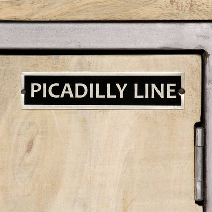 Skänk Trä massivt mangoträ och stål 65x33x76 cm