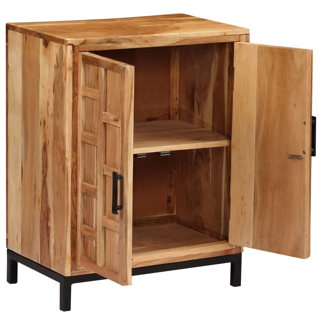 Skänk Trä massivt akaciaträ 60x35x76 cm brun