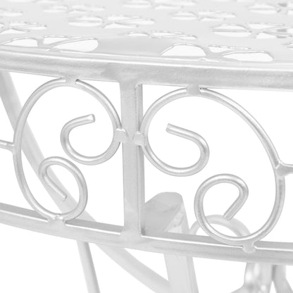 Avlastningsbord Konsollbord DIV. vintage stil halvrunt metall halvmånebord 72x36x74 cm silver