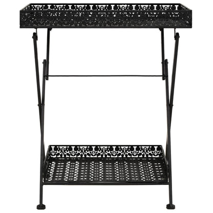 Sidobord Svart tebord vintage stil metall 58x35x72 cm