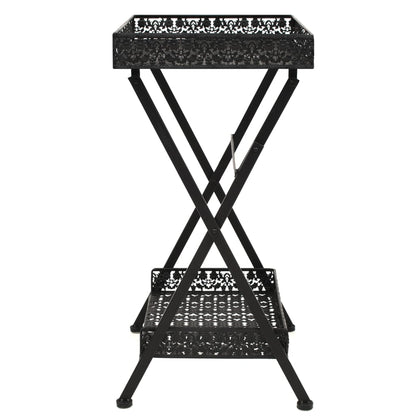 Sidobord Svart tebord vintage stil metall 58x35x72 cm