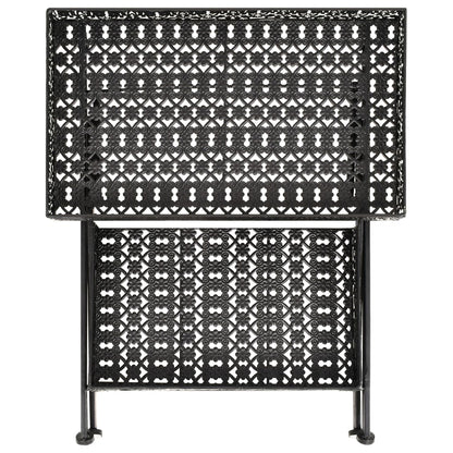 Sidobord Svart tebord vintage stil metall 58x35x72 cm