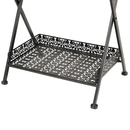 Sidobord Svart tebord vintage stil metall 58x35x72 cm