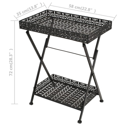 Sidobord Svart tebord vintage stil metall 58x35x72 cm