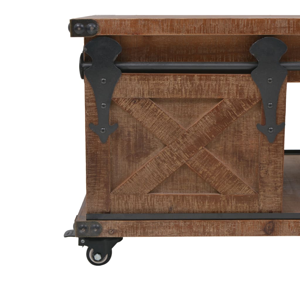 Soffbord Trä massivt granträ 91x51x38 cm brun