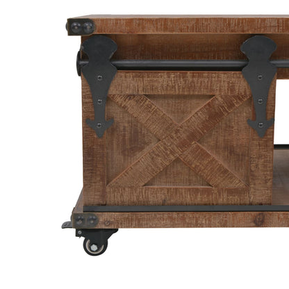 Soffbord Trä massivt granträ 91x51x38 cm brun