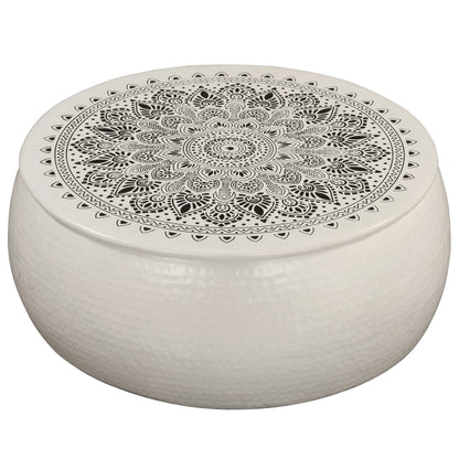 Soffbord DIV. hamrad aluminium 70x30 cm vit