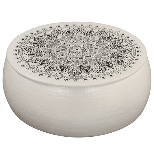 Soffbord DIV. hamrad aluminium 70x30 cm vit