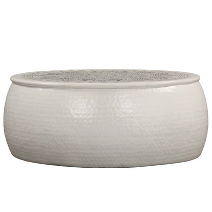 Soffbord DIV. hamrad aluminium 70x30 cm vit