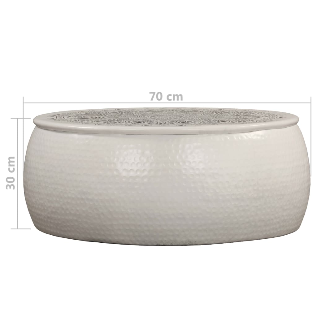 Soffbord DIV. hamrad aluminium 70x30 cm vit