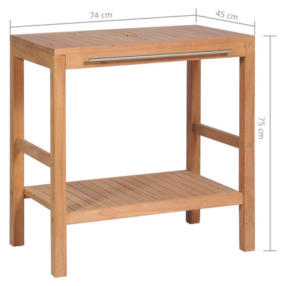 Badrumsunderskåp massiv teak 74x45x75 cm