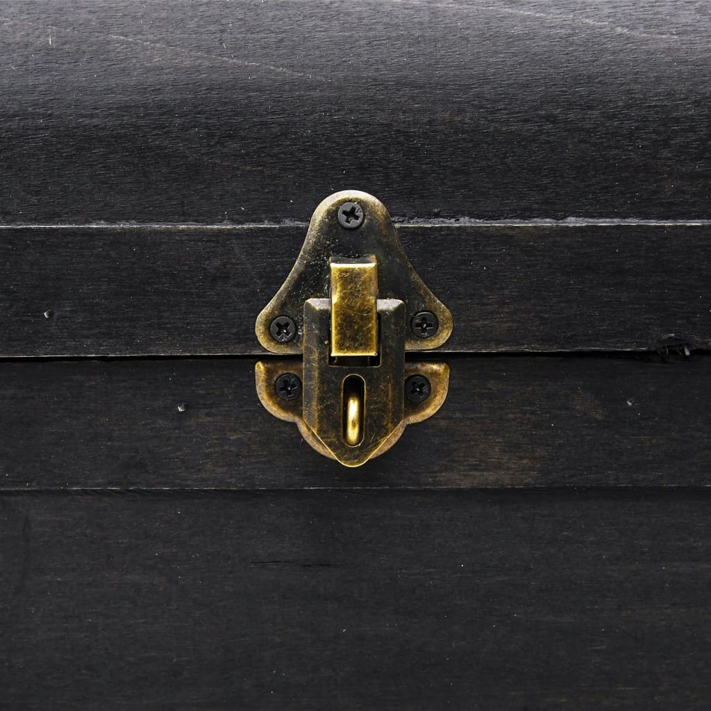 Förvaringskista Skattkista i vintagestil Trä Svart 90x51x42 cm