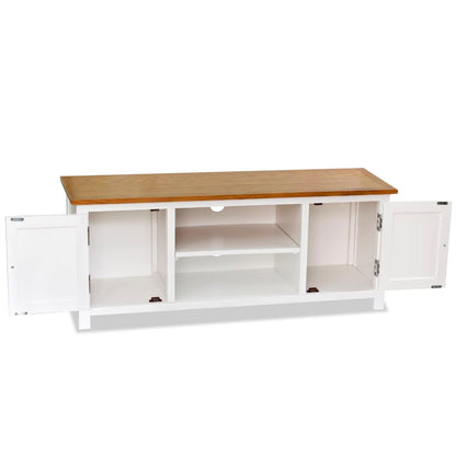 TV-bänk 120x35x48 cm massiv ek