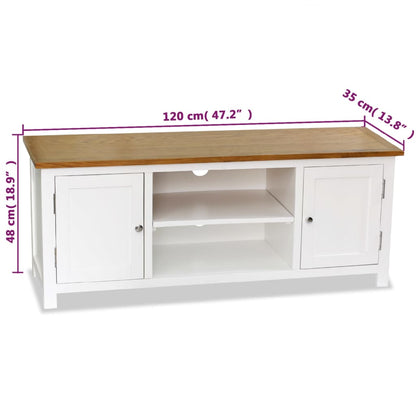 TV-bänk 120x35x48 cm massiv ek