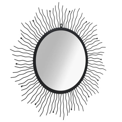 Väggspegel solstrålar 80 cm svart