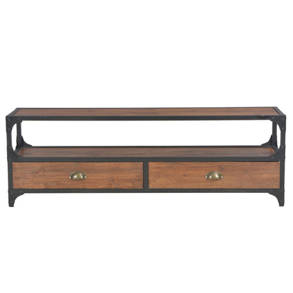 TV-Möbel Trä TV-Bänk med 2 lådor 120x30x40 cm massiv furu