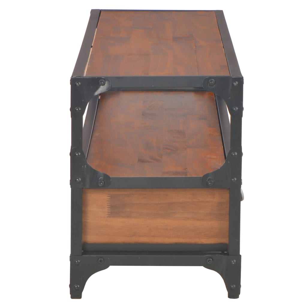 TV-Möbel Trä TV-Bänk med 2 lådor 120x30x40 cm massiv furu