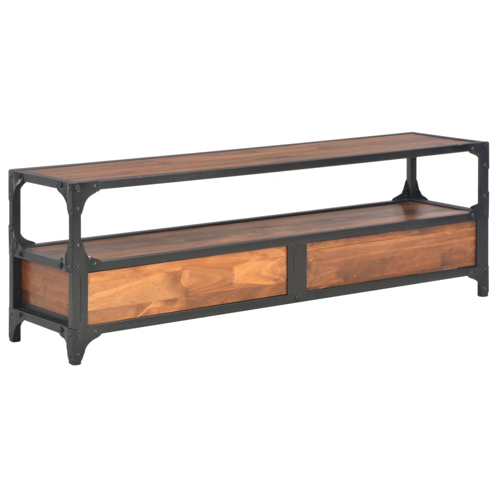 TV-Möbel Trä TV-Bänk med 2 lådor 120x30x40 cm massiv furu