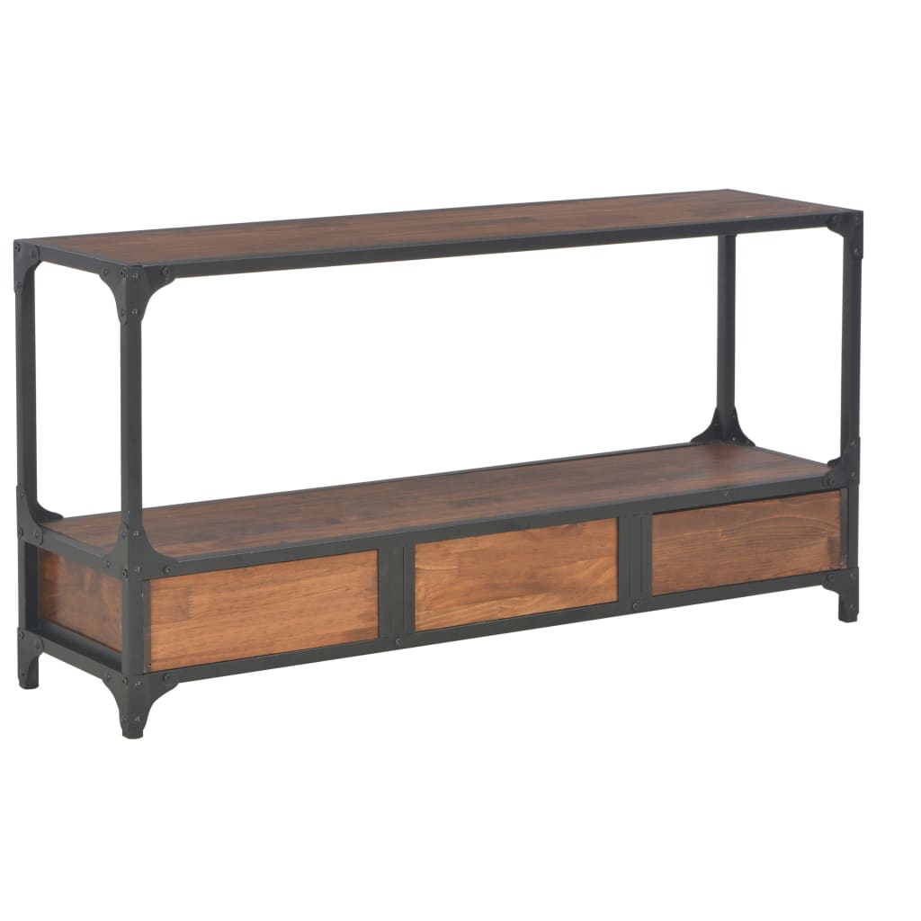 TV-Möbel Trä TV-Bänk med 3 lådor 120x30x60 cm massiv furu