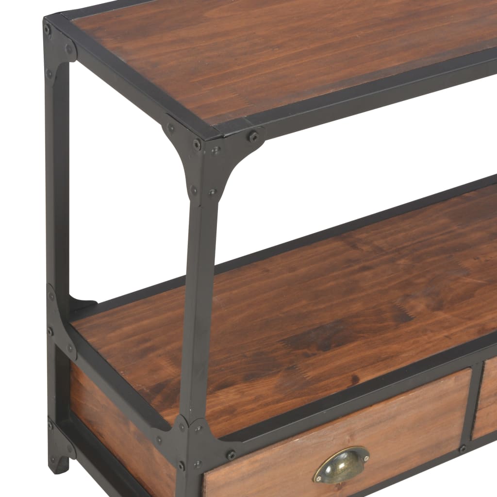 TV-Möbel Trä TV-Bänk med 3 lådor 120x30x60 cm massiv furu